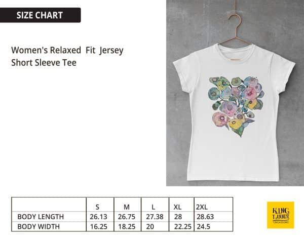 Ladies Floral Bouquet T Shirt | Original Watercolor/Mixed Media Art Shirt - Image 4