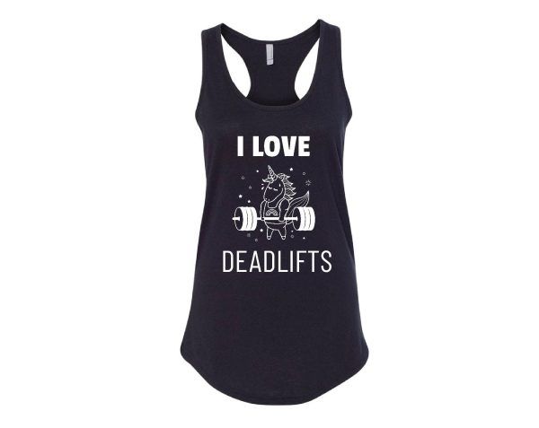 I Love Deadlifts | Deadlifting Unicorn | Racerback Tank Top - Image 2