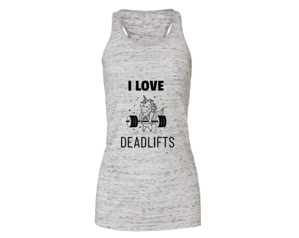 I Love Deadlifts | Deadlifting Unicorn | Racerback Tank Top - Image 3