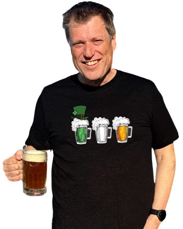 St. Patrick's Day T-shirt showing an Irish Flag of Pints