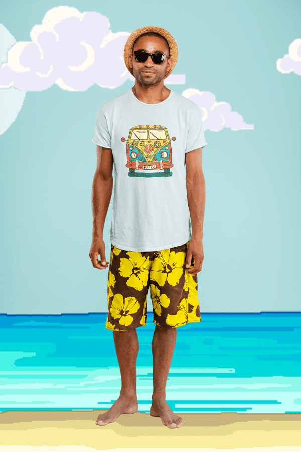 Beach vibe tshirt in ice blue