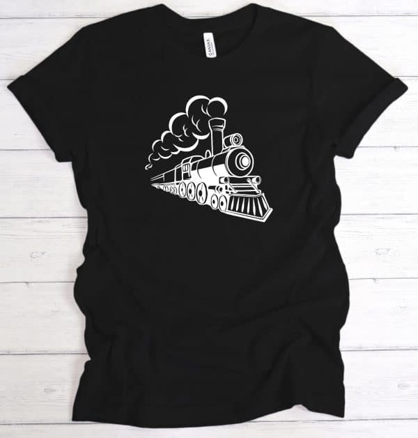 Black Steam Engine Train Shirt