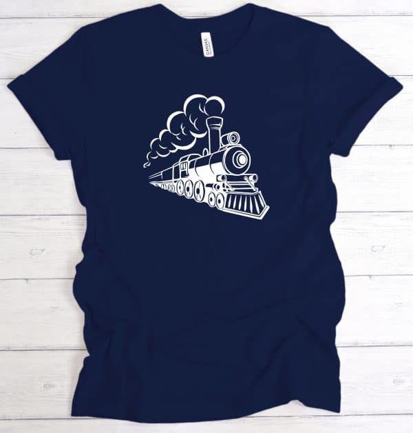 Navy Blue Steam Engine Train Shirt