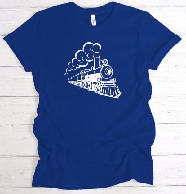 Royal Blue Steam Engine Train Shirt